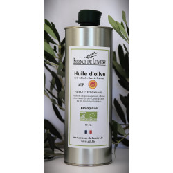 Huile d'olive VIERGE EXTRA (fruité vert) Bio et AOP de la vallée des Baux de Provence